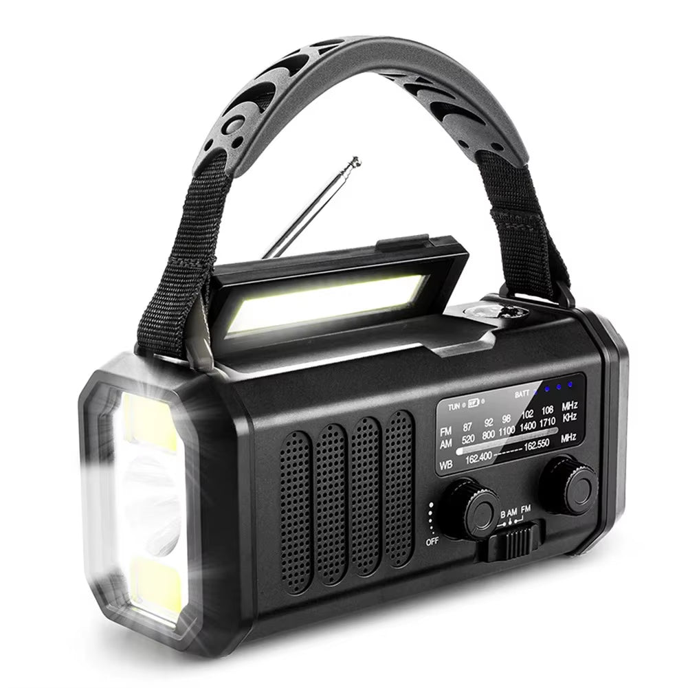 Radio E30 10000Mah FM Emergency Radio Solar Hand Crank Generator AM/FM/NOAA LED Portable Radio SOS Alarm Power Bank
